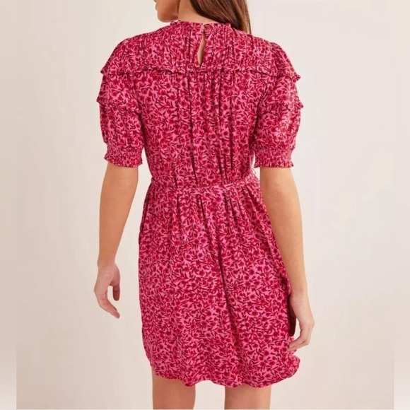 Boden Pink & Red Yoke Detail Belted Jersey Mini Dress Women’s Sz 12 Regular NWT - Picture 2 of 16